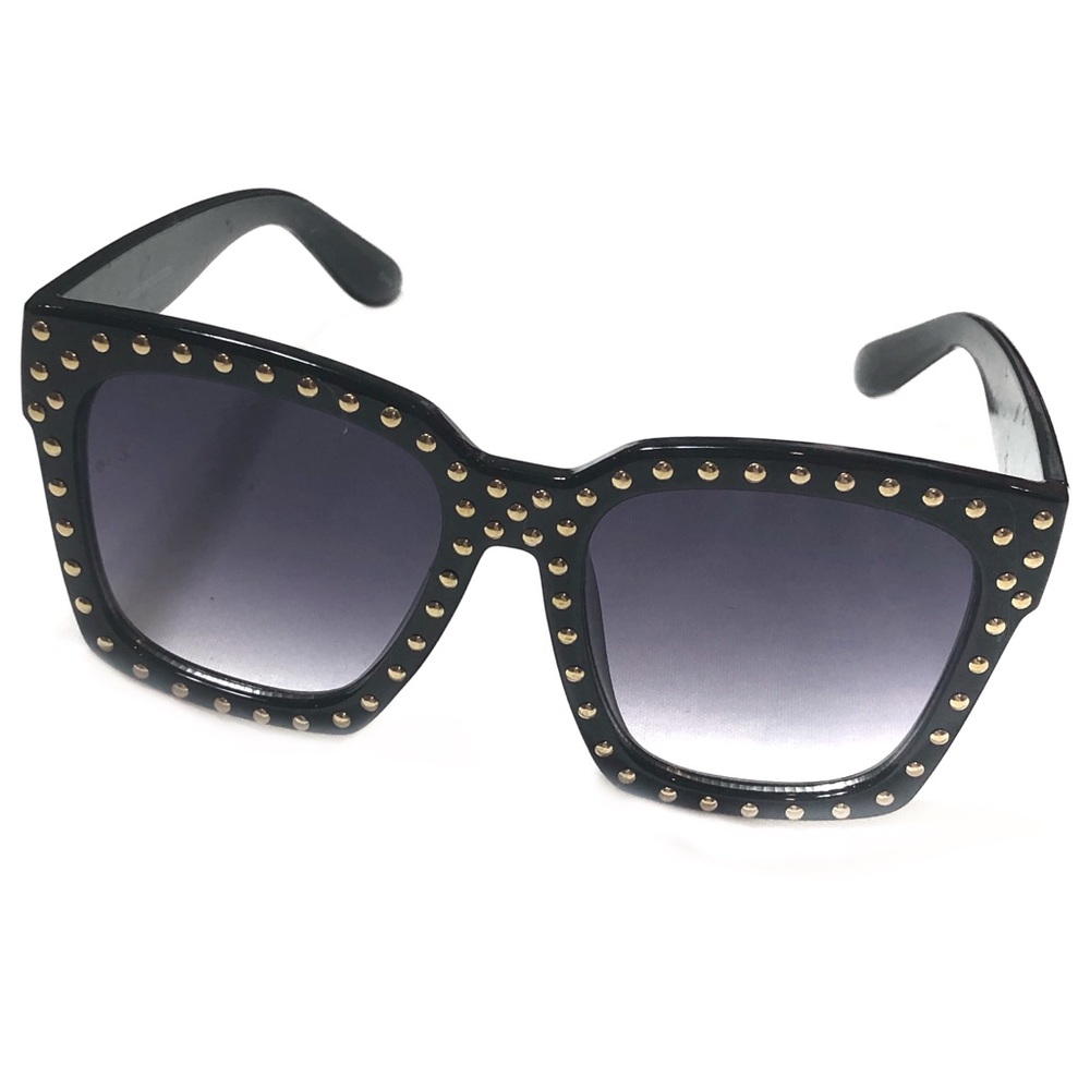Black Sunglasses with Gold Studs